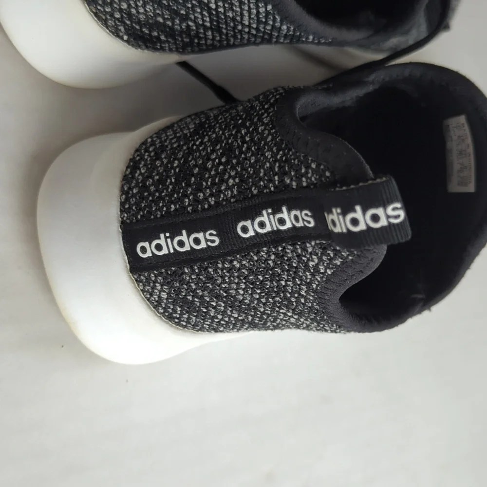 Adidas Cloud Foam Memory Footbed Lightweight Athletic Sneakers 7 Black White - Picture 6 of 14